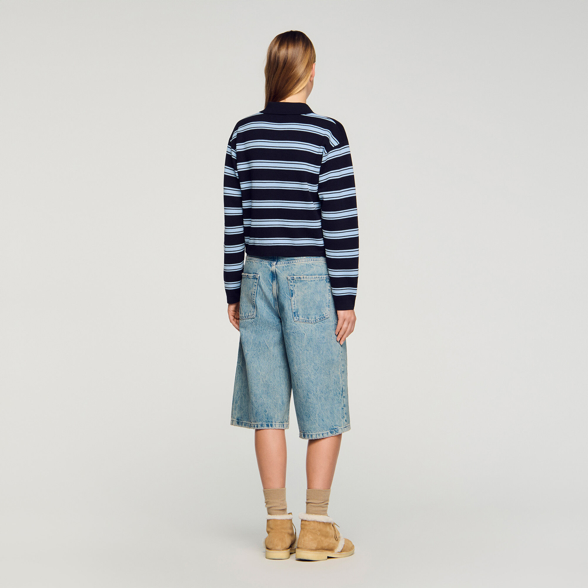 Striped polo jumper