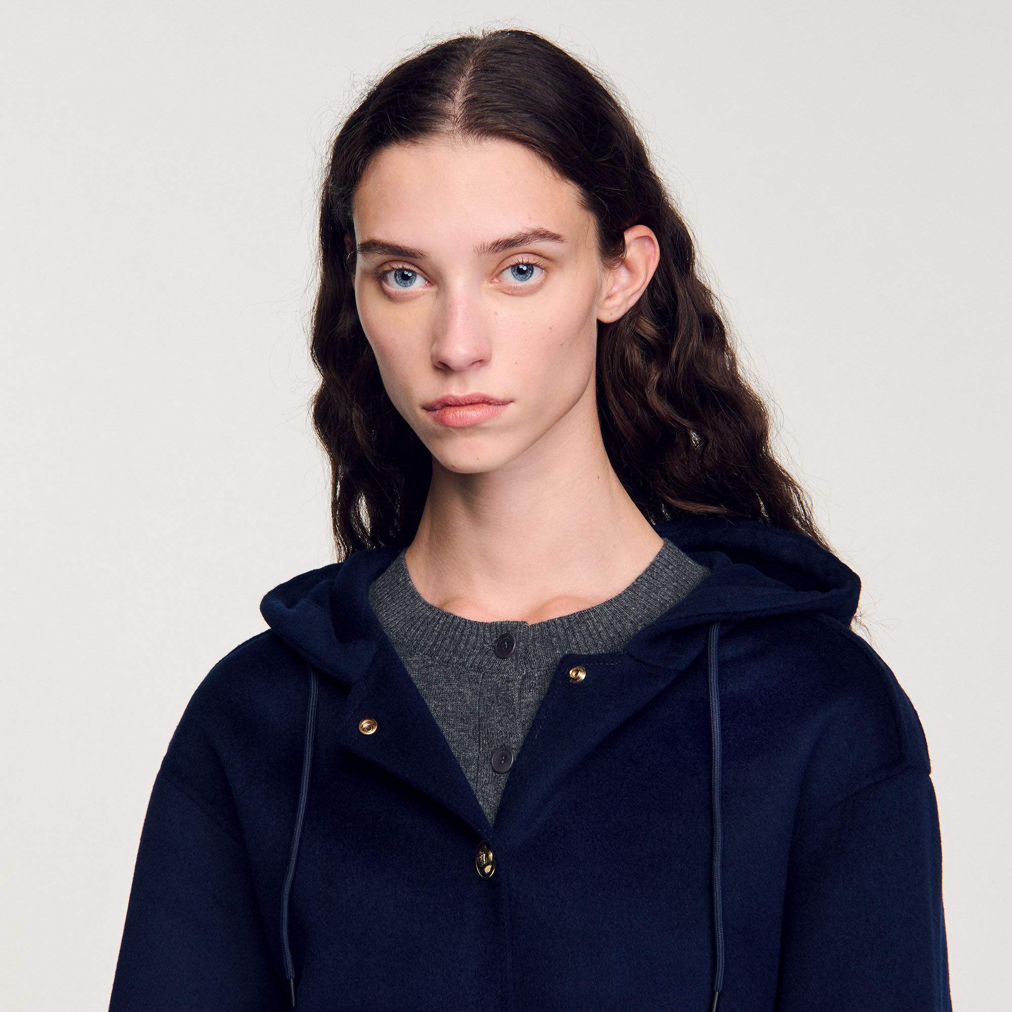 Double-faced wool coat
