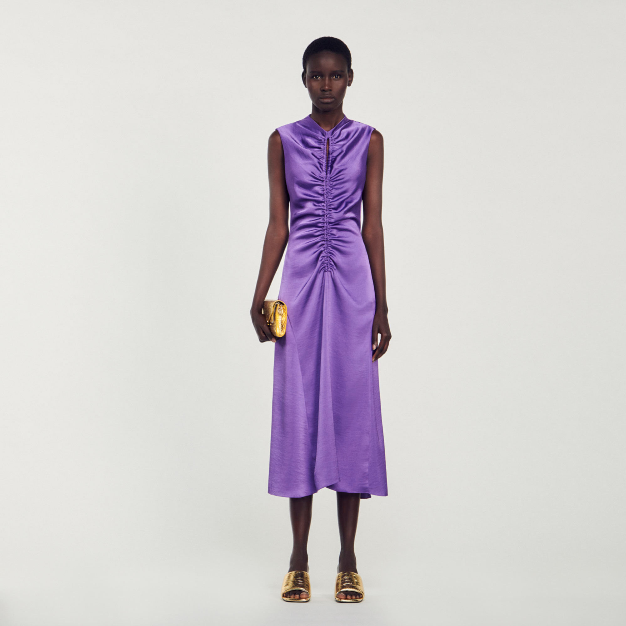 Shop the Eleanora One-Shoulder Satin Dress Lilac | Selfie Leslie