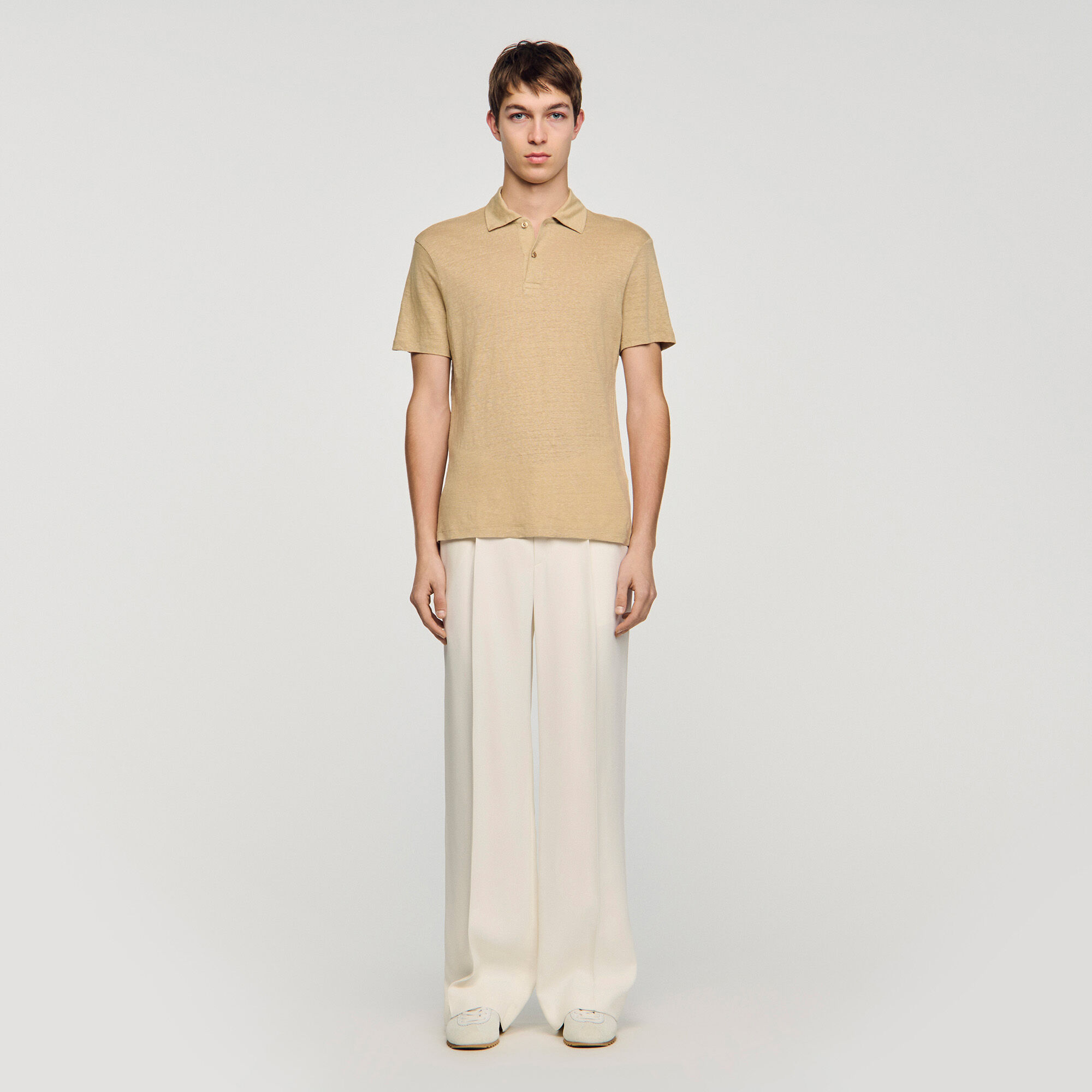 Linen polo shirt