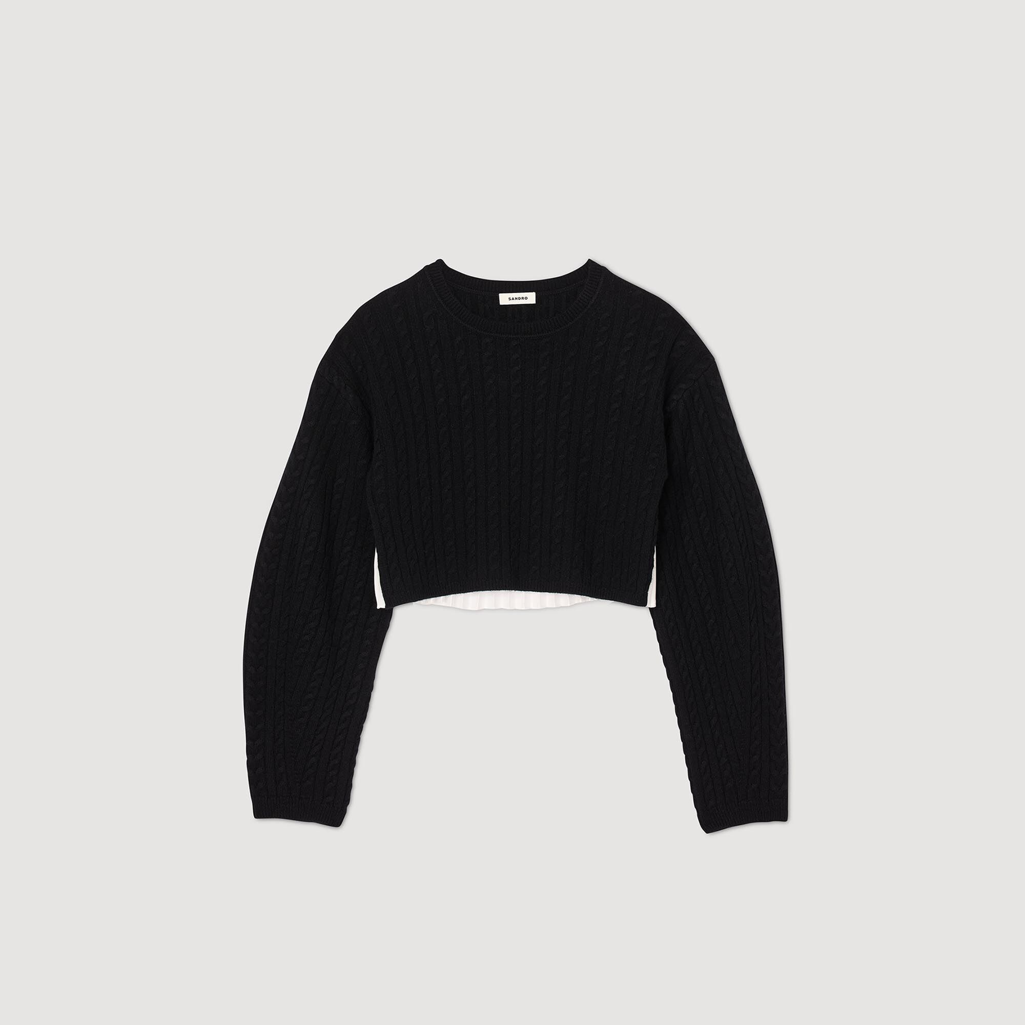 Black crop knit jumper new arrivals