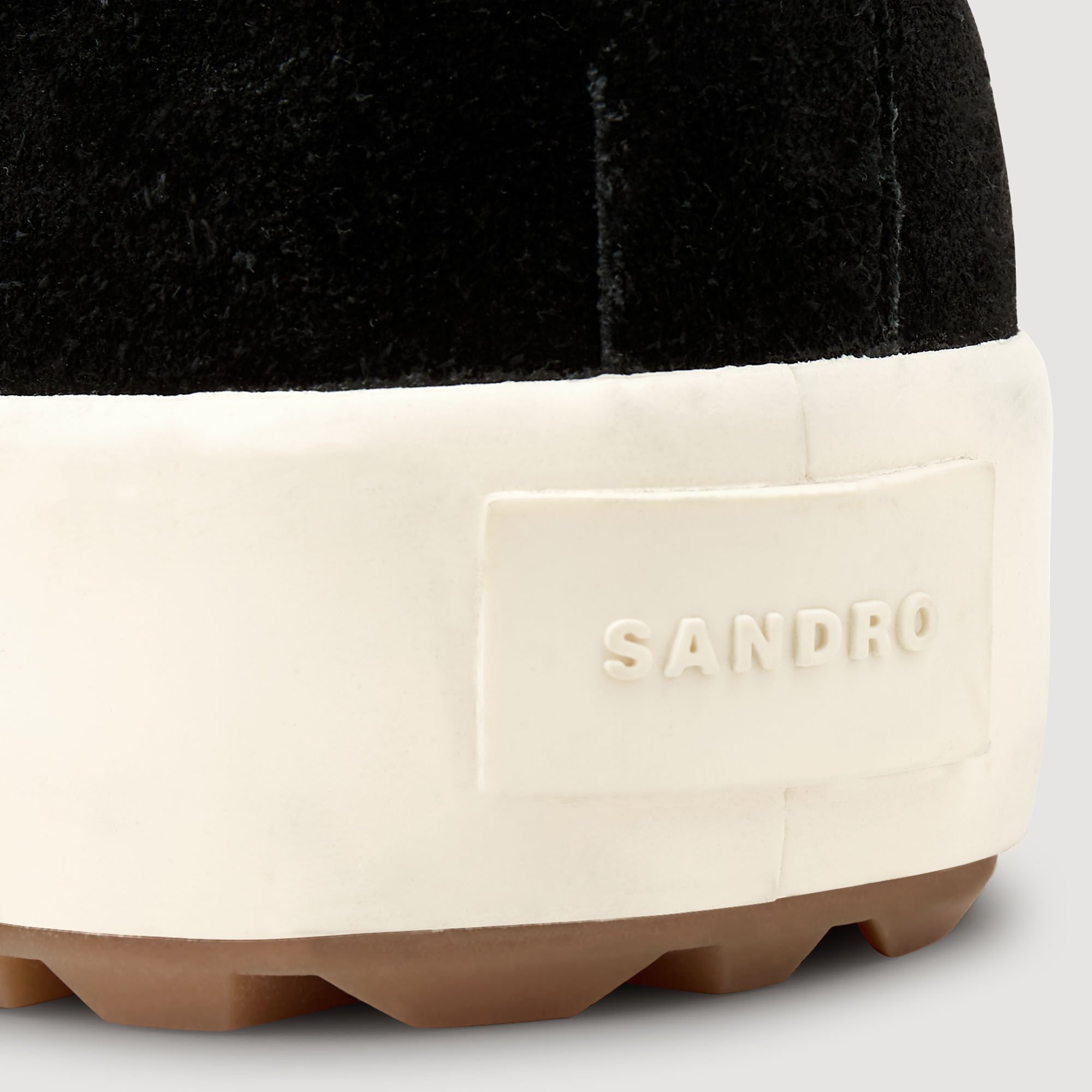 Low-top split leather trainers
