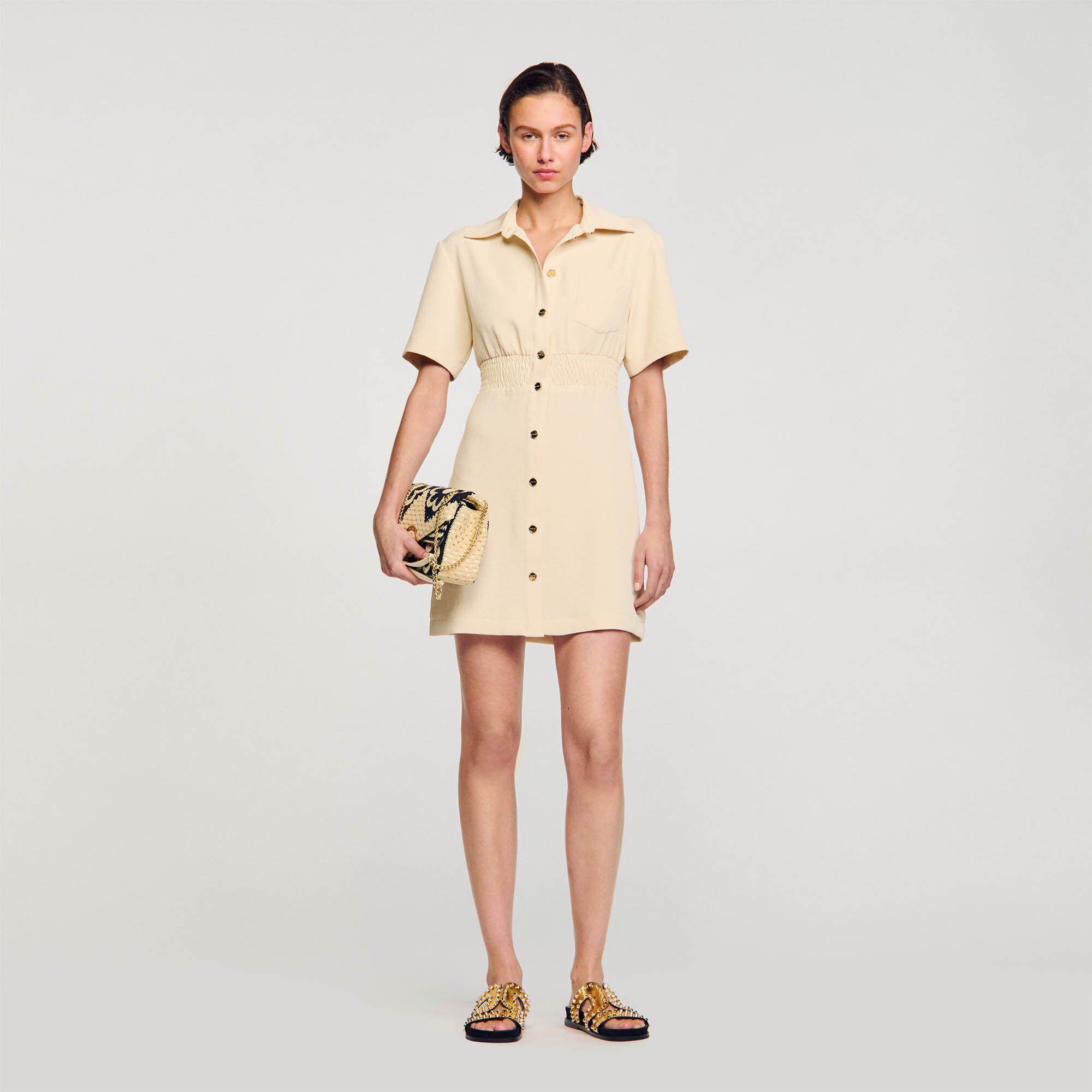 Robe sandro beige outlet