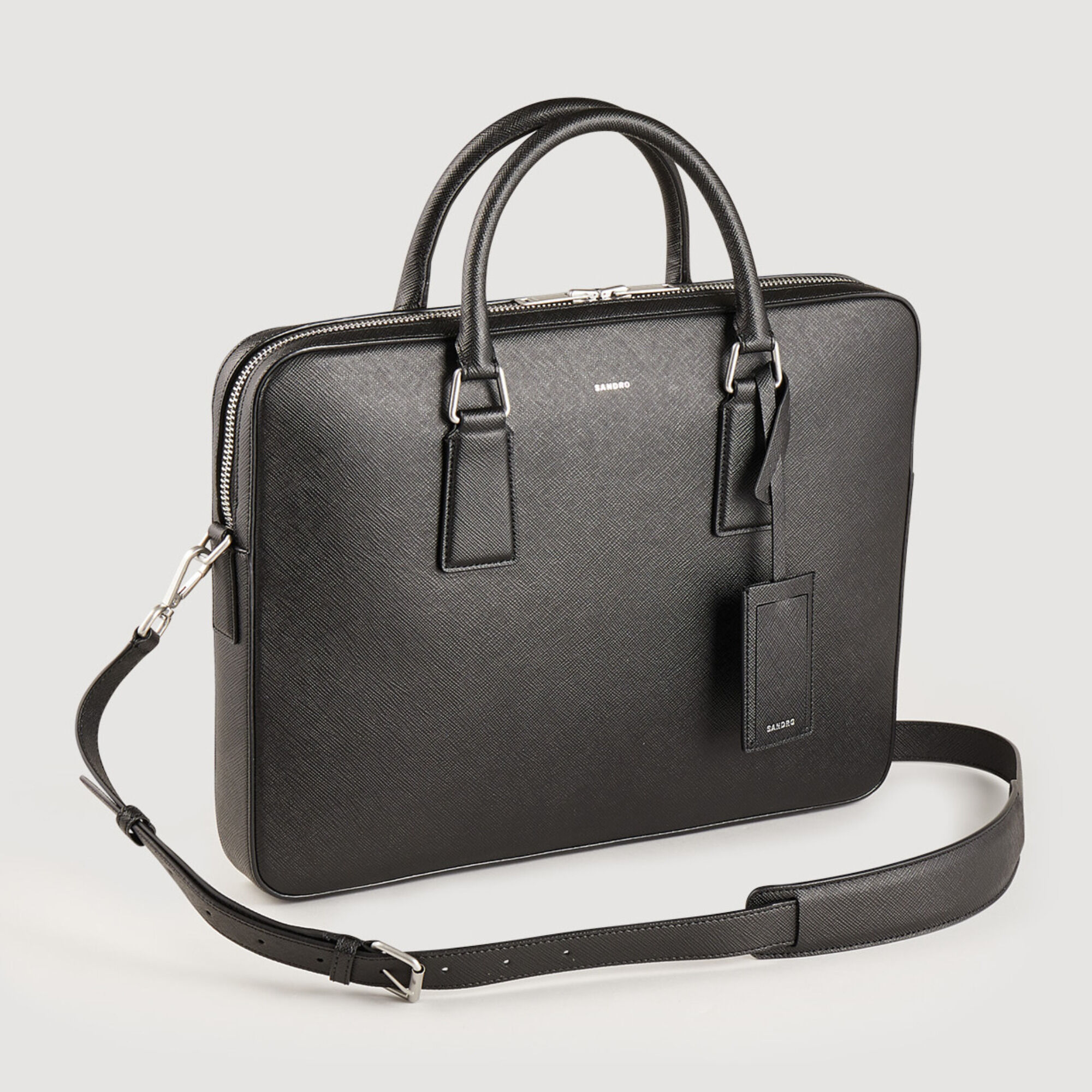 Slim leather briefcase