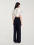Beaded satin-effect cropped shirt