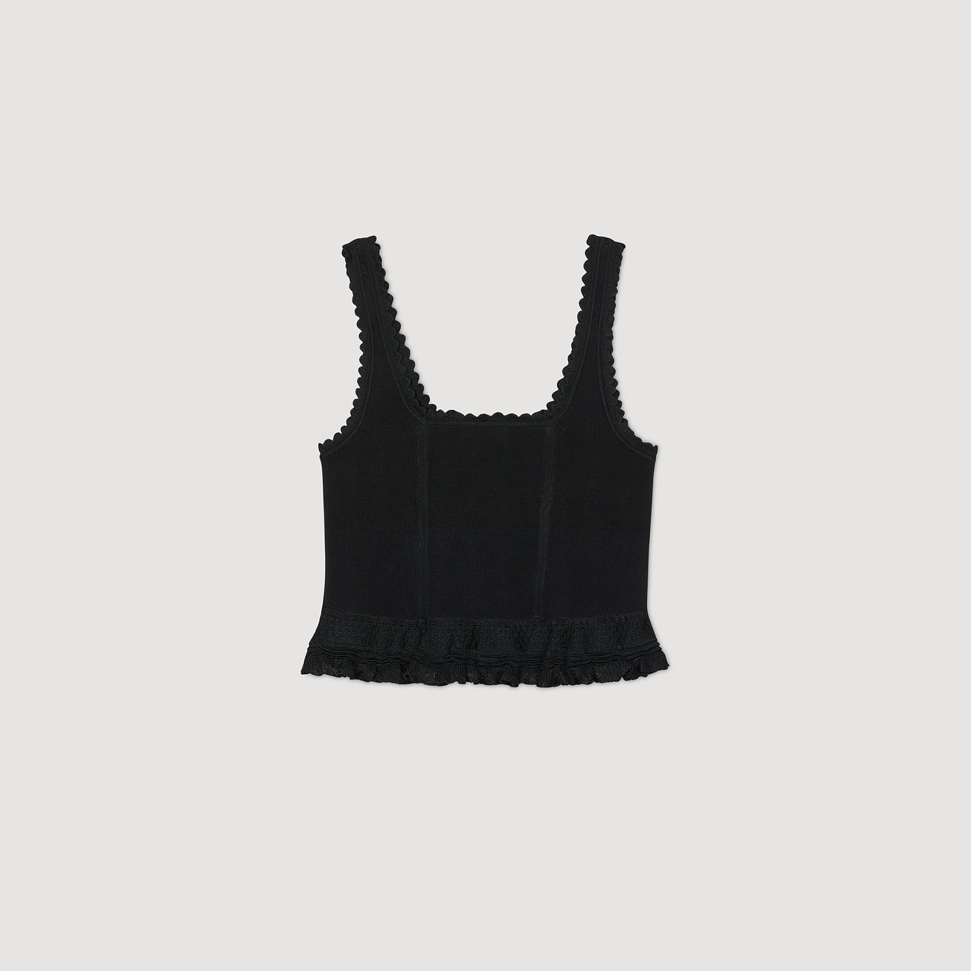 Ruffled top black / gray For Women | Sandro Paris