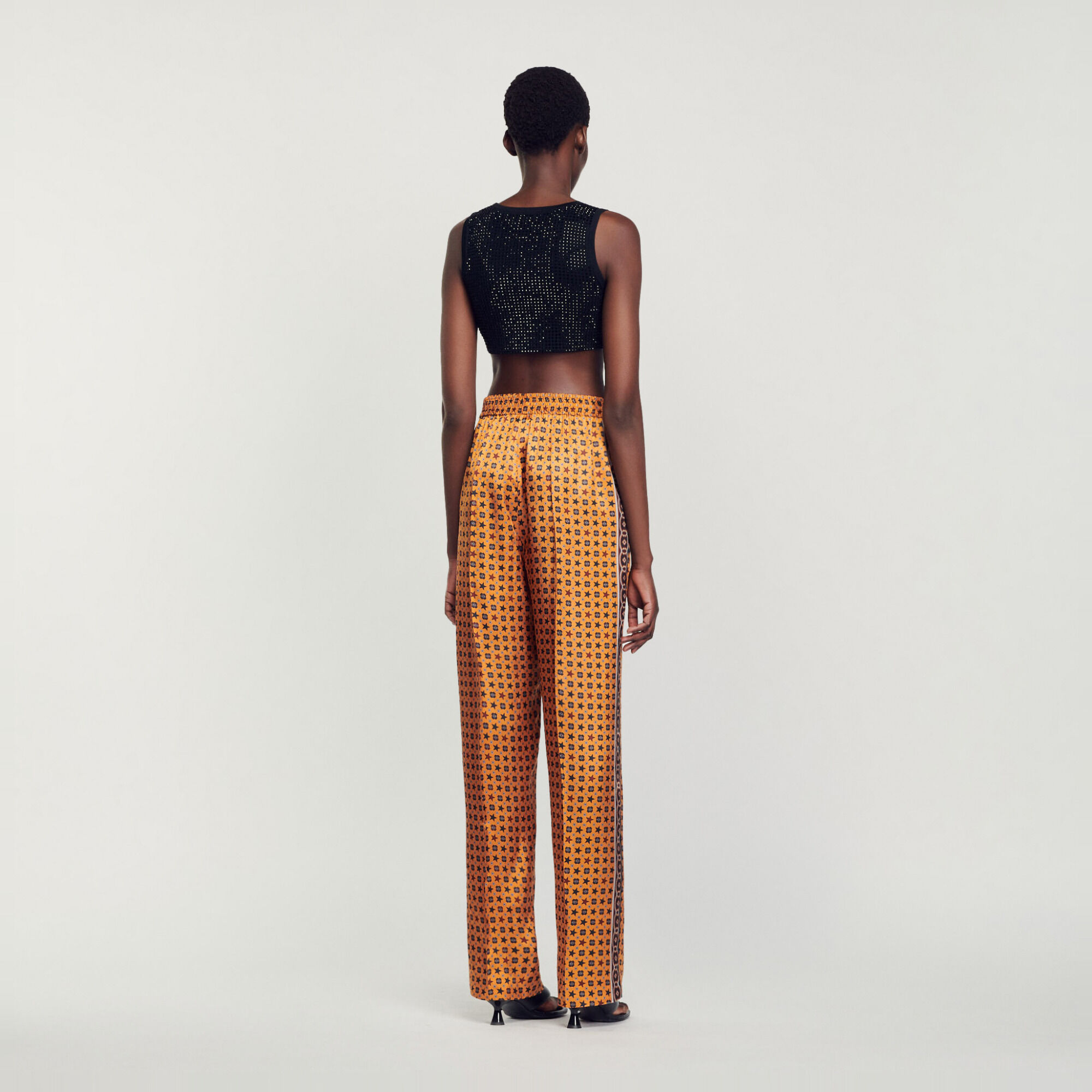 Crop top with rhinestones