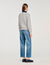 Jumper with denim collar