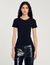T-shirt with rhinestone trim
