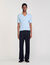 Rib knit polo shirt