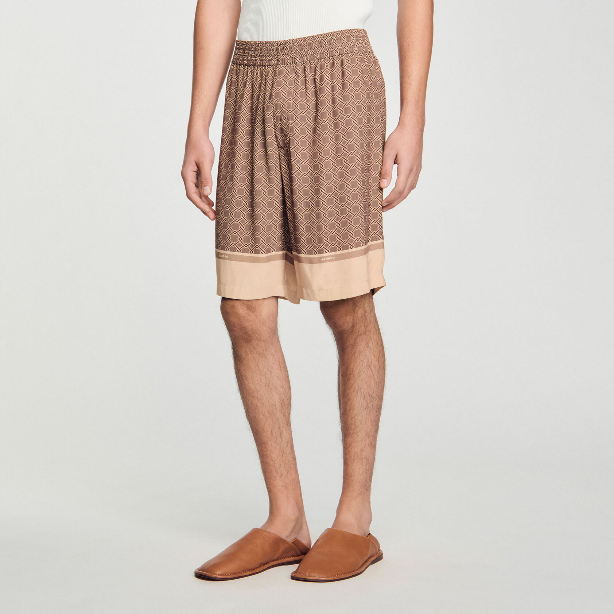Patterned floaty Bermuda shorts