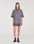 Oversized striped rhinestone shirt