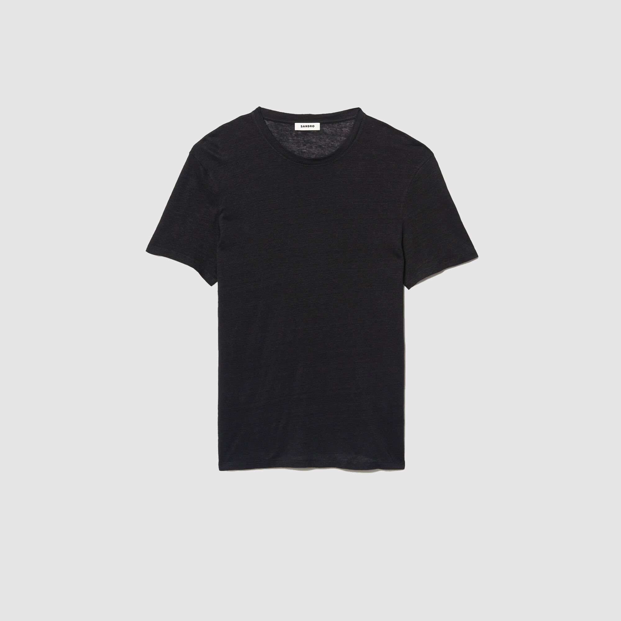 SANDRO 売れ筋商品|||サンドロ Tシャツ トップス レディース T-shirts Black Certified linen T-shirt black / gray for Men | Sandro Paris