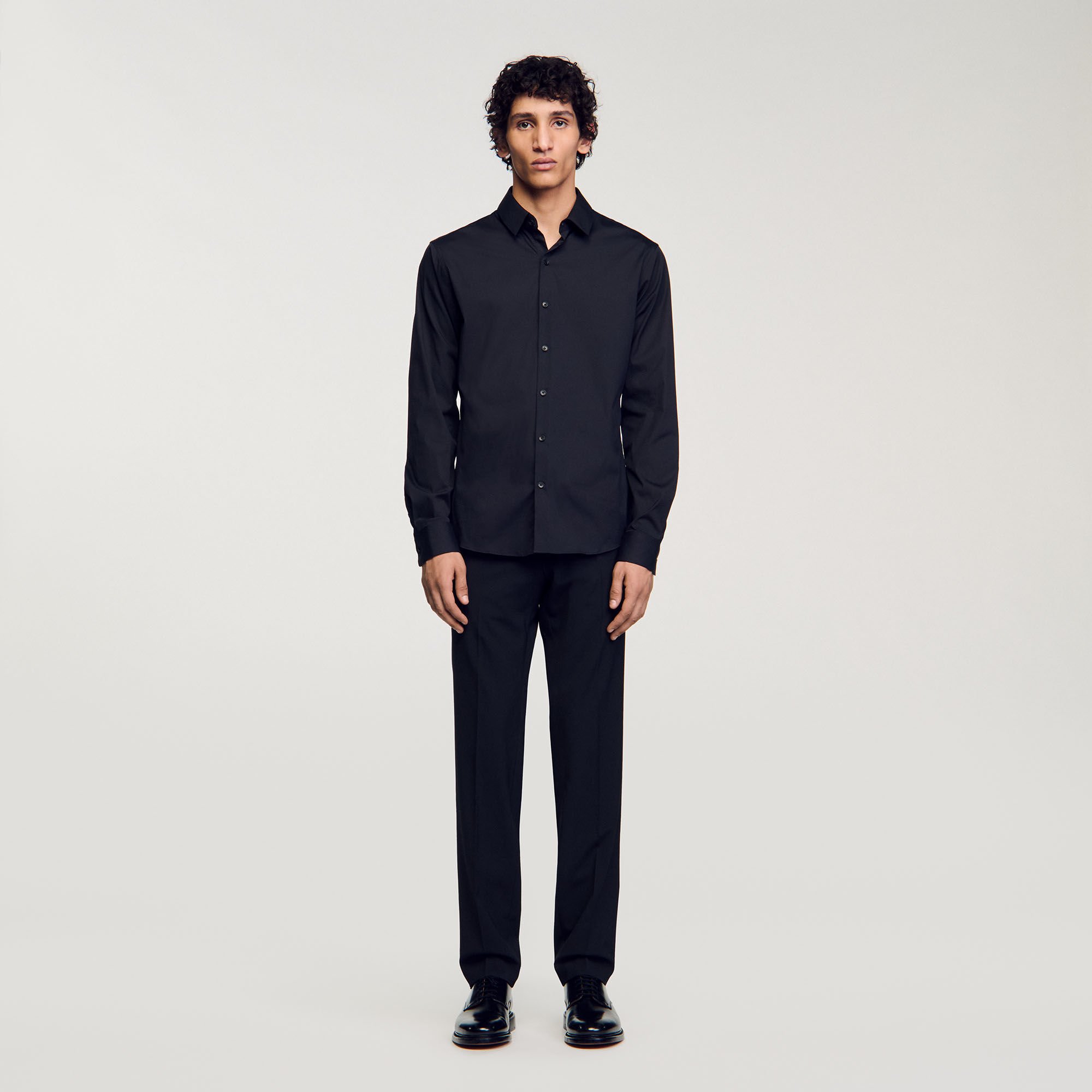 Fitted stretch cotton shirt