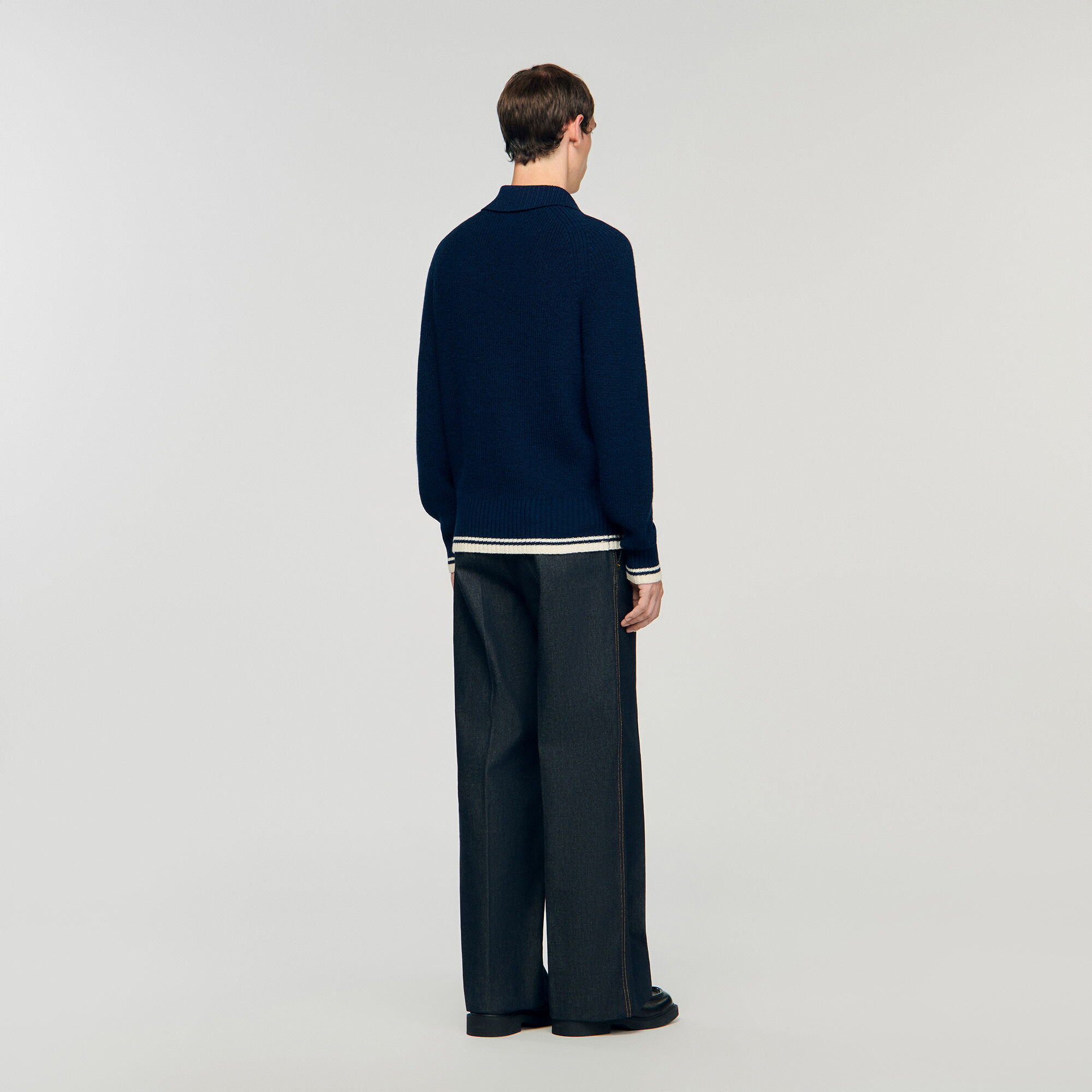 Wool cardigan with patch S