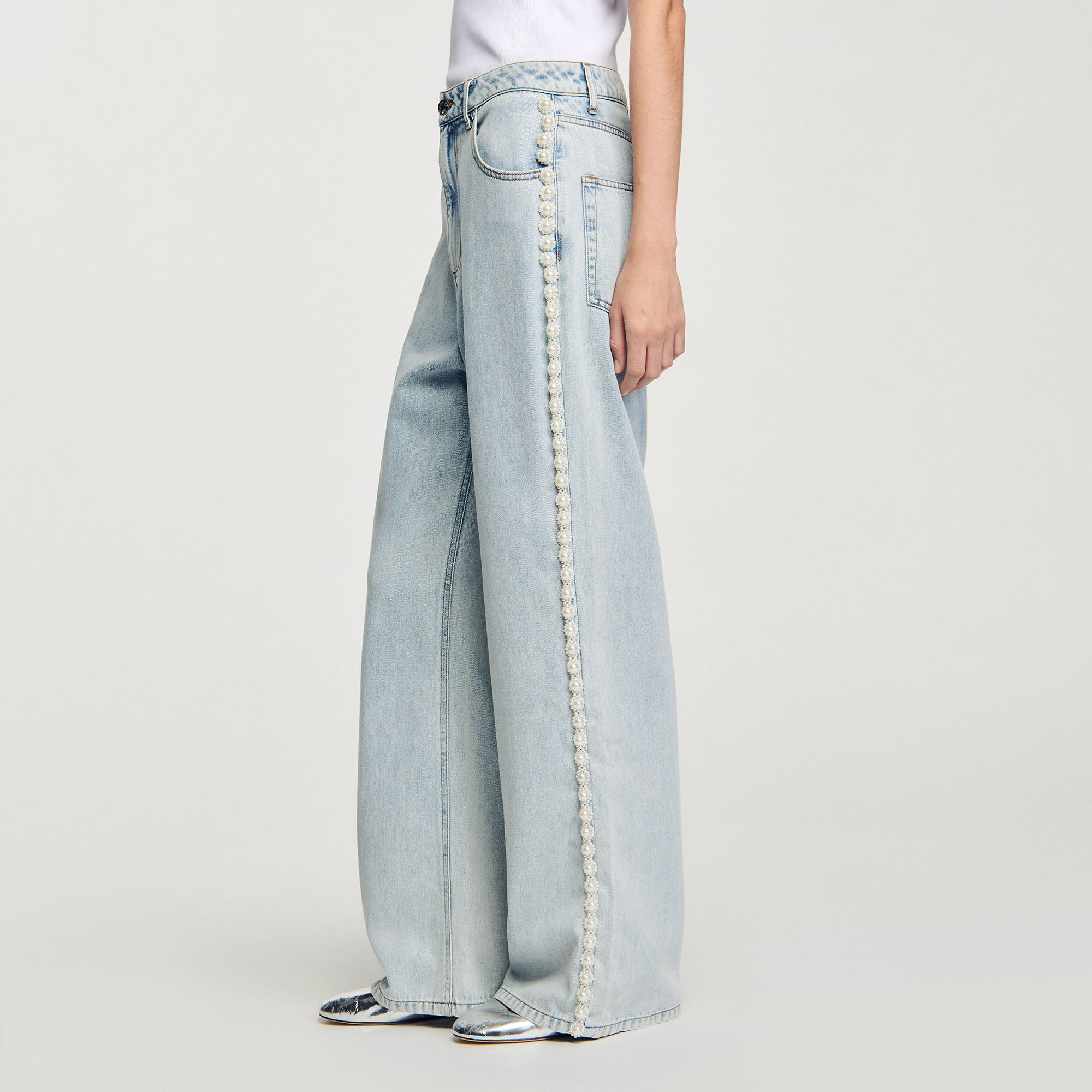 Sandro ジーンズ Beaded jeans For Women | Sandro Paris