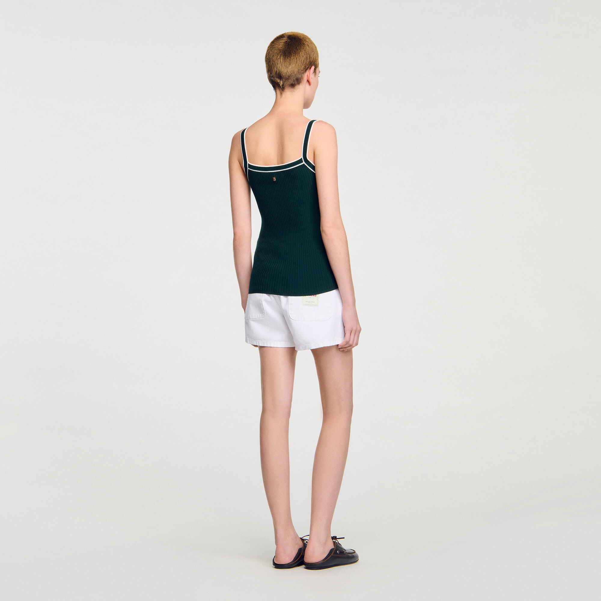 Two-tone knit vest top