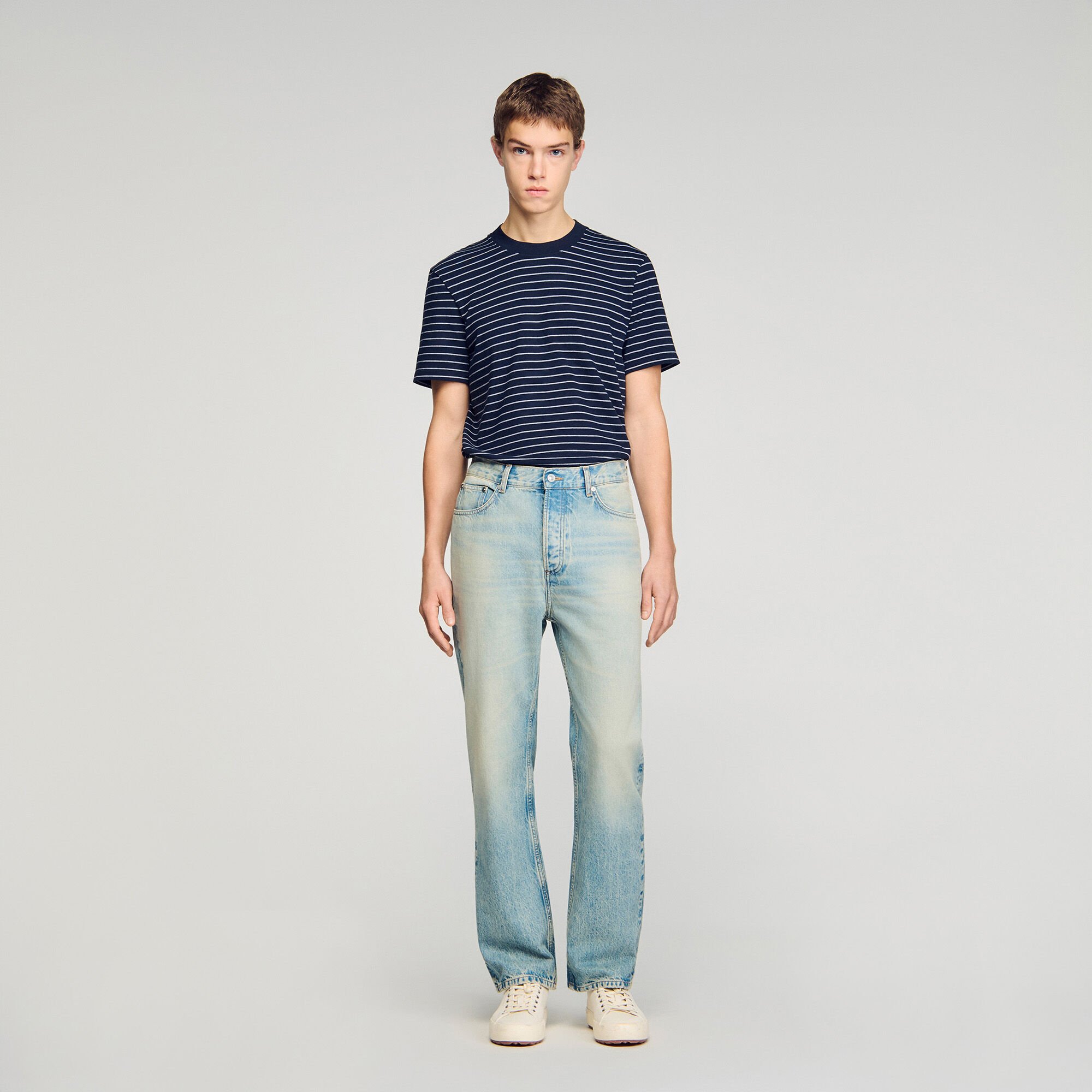 Faded wide-leg jeans