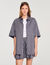 Oversized striped rhinestone shirt