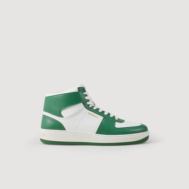 Leather high-top trainers