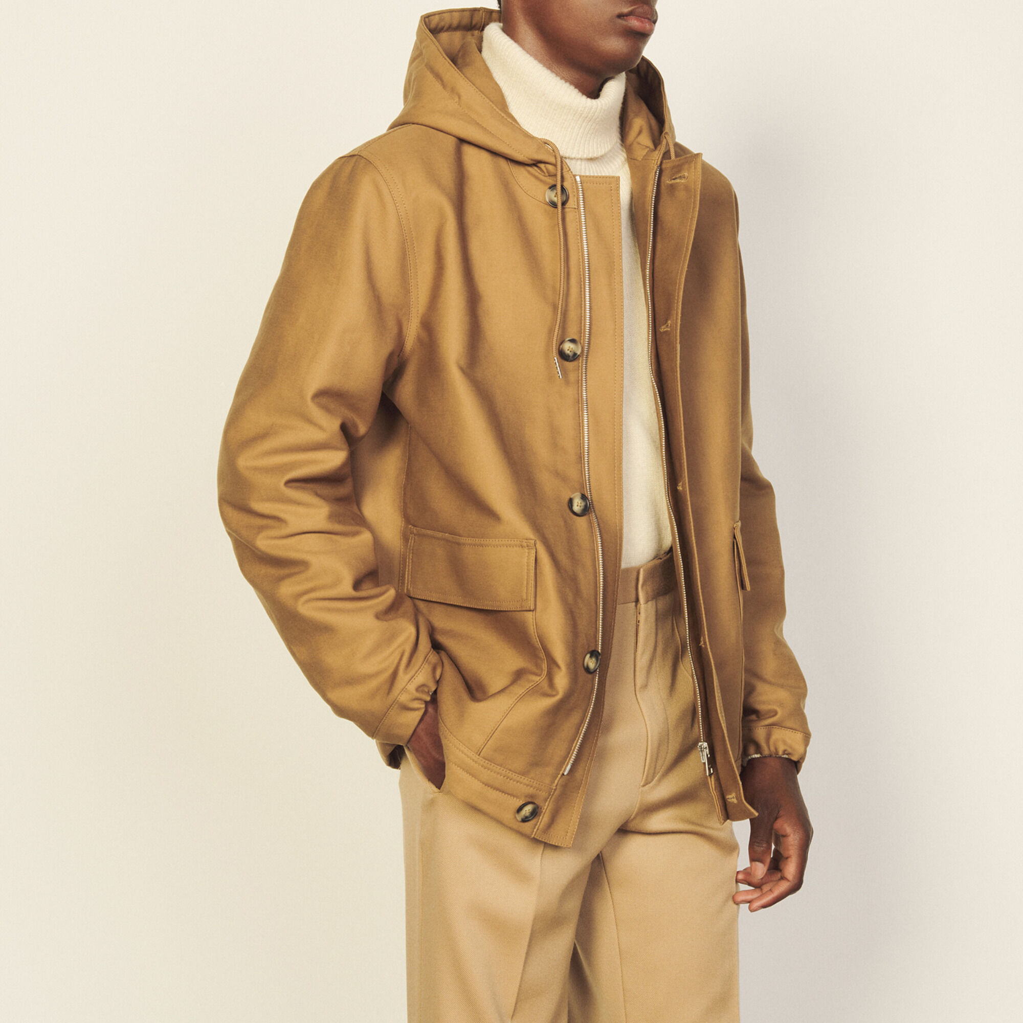 Sandro hooded coat online
