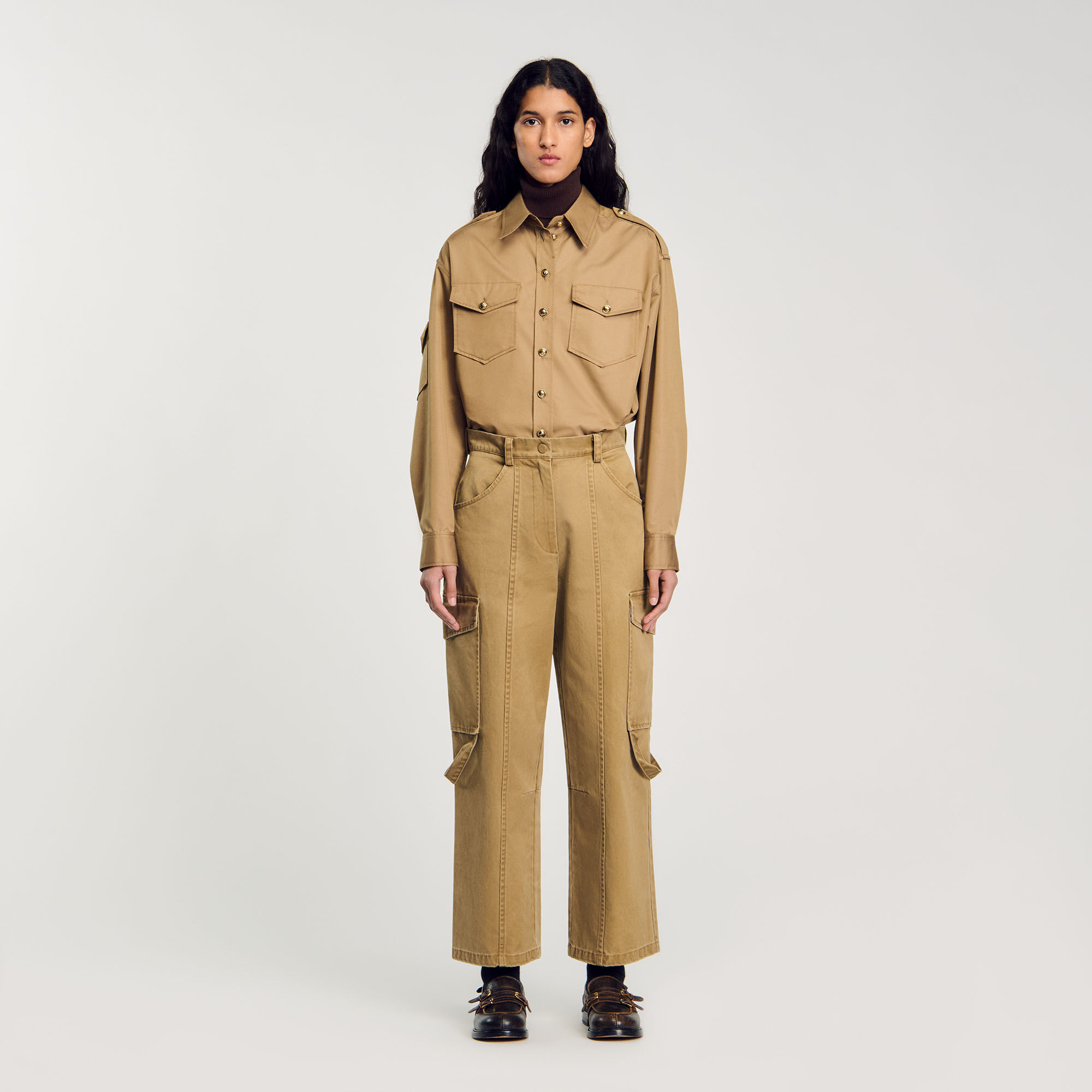 Cargo trousers green For Women | Sandro Paris