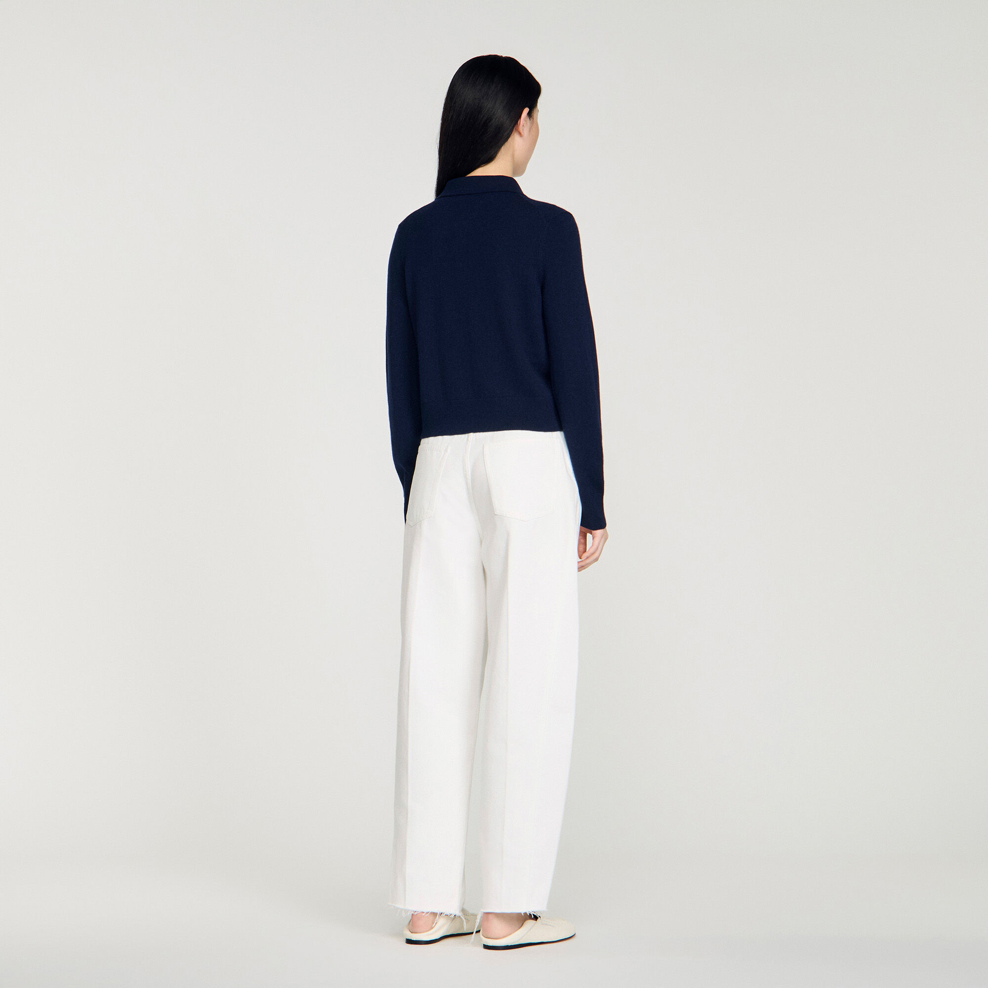 Striped wool and cashmere cardigan