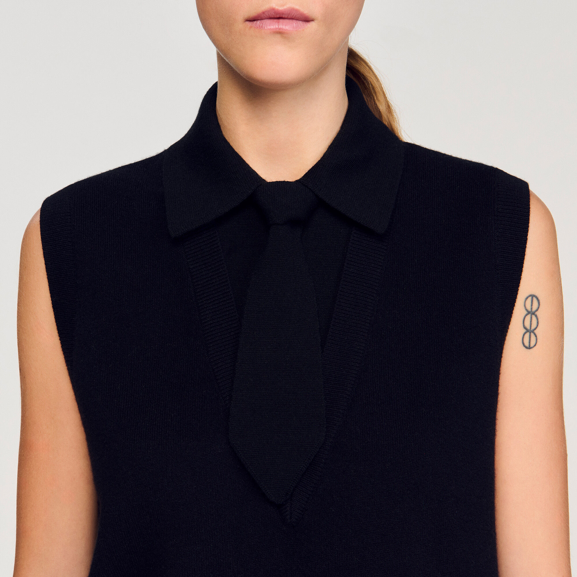 Tie-neck jumper