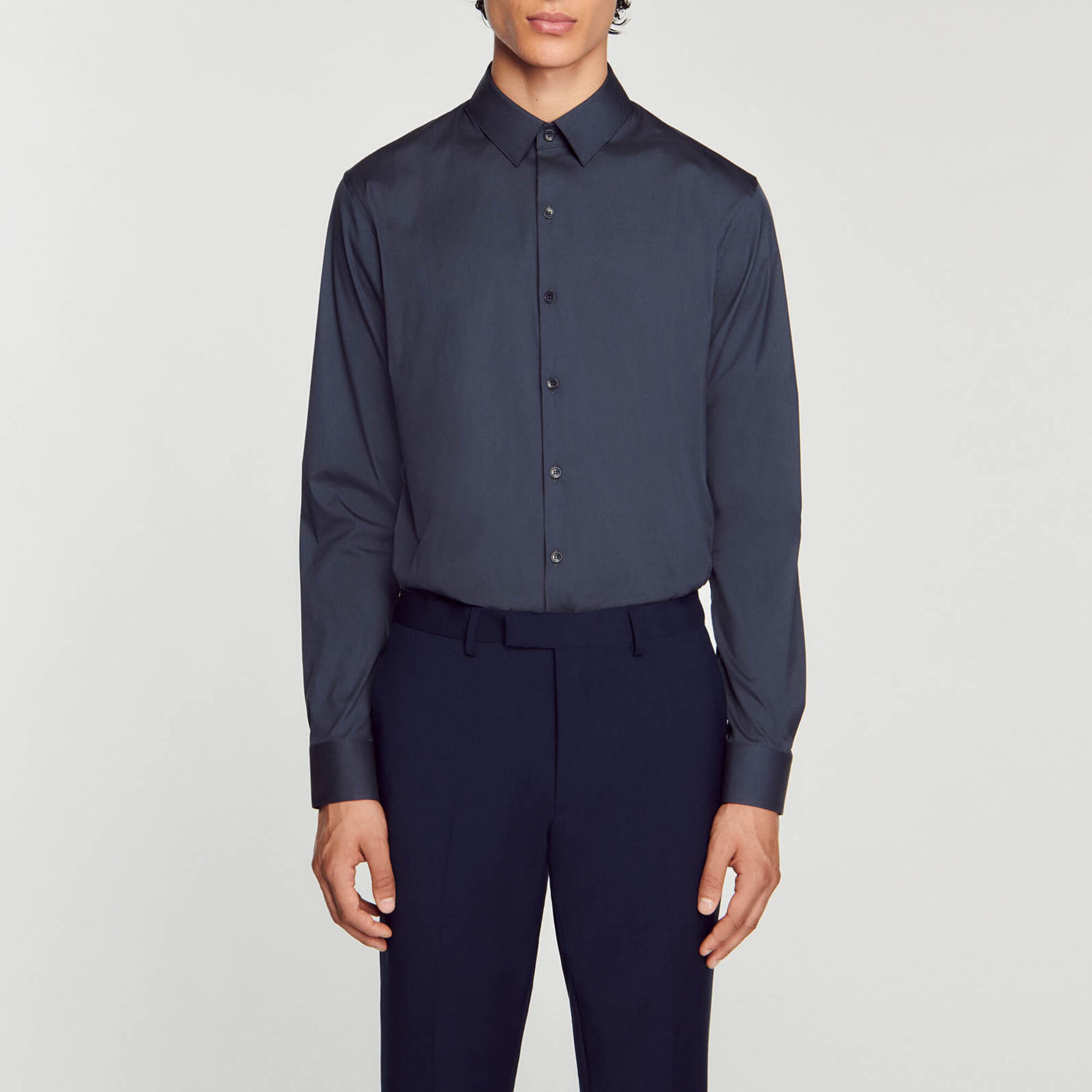 Fitted stretch cotton shirt
