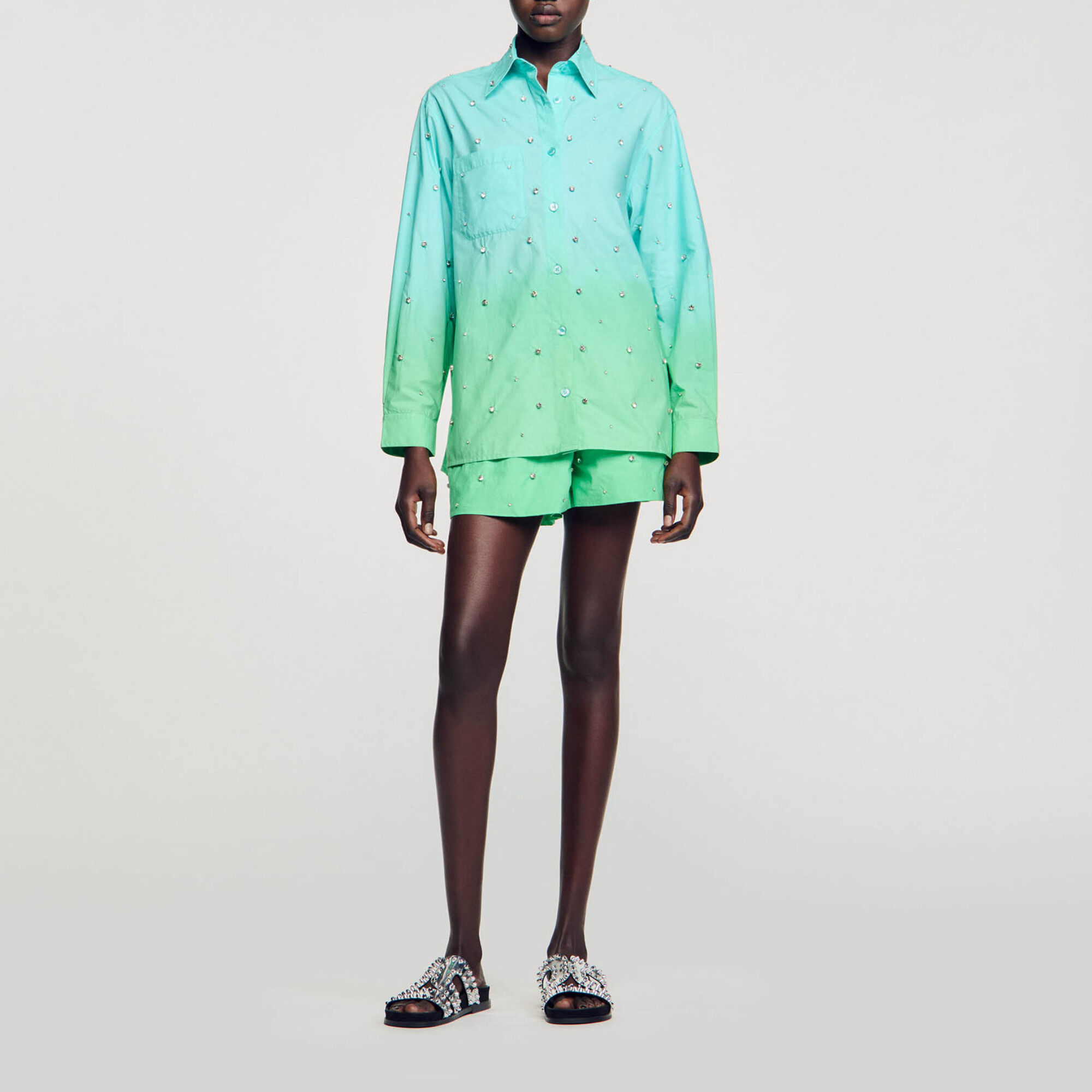 Rhinestone dip dye shirt