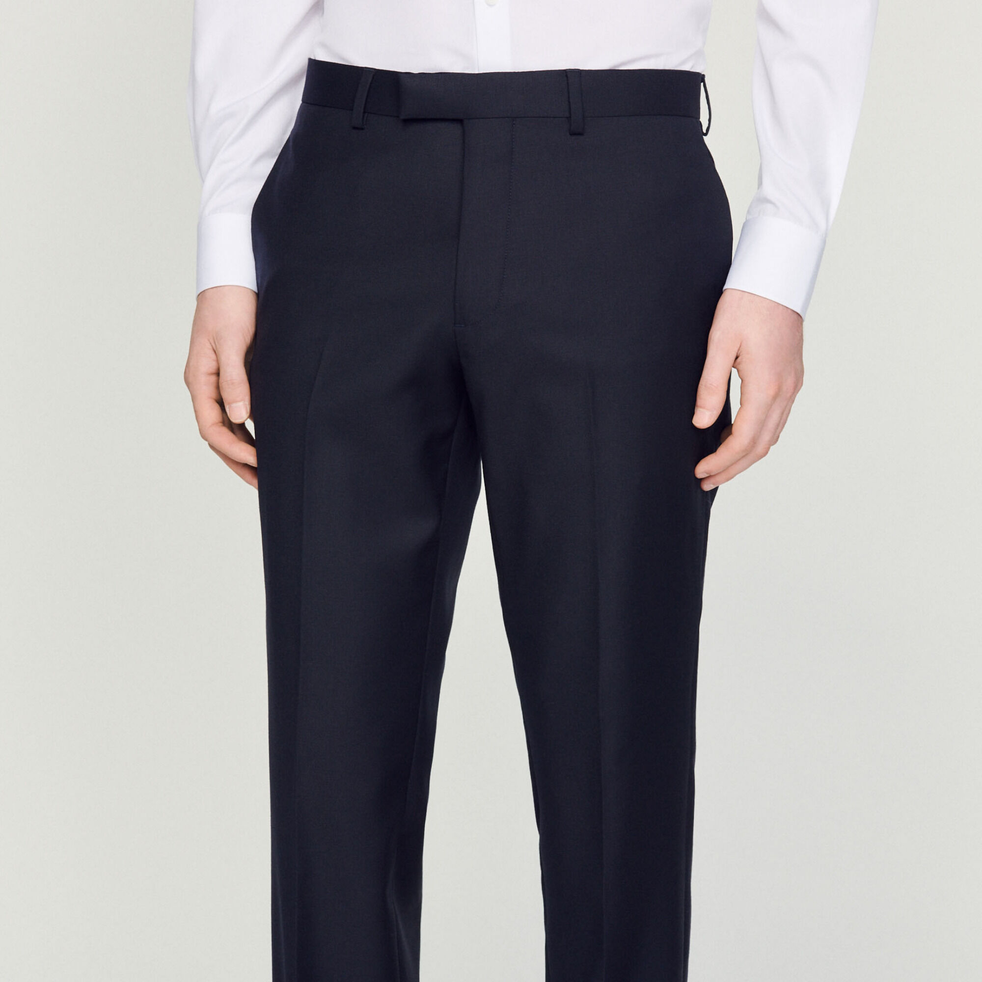 Stretch wool suit trousers