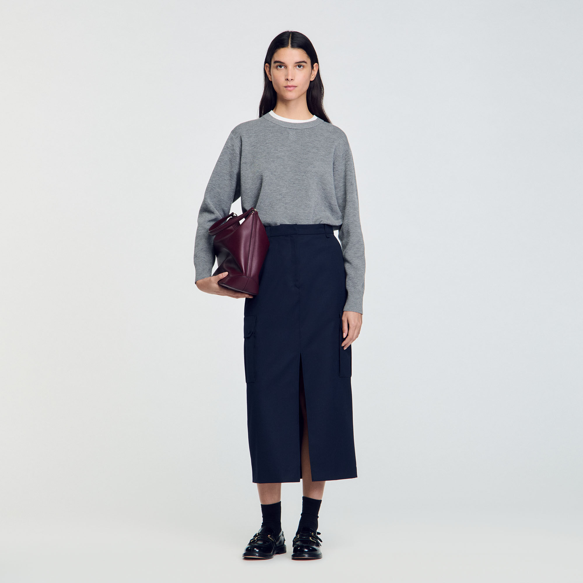 【PORTERNA】Clone Cargo Long Skirt Cargo Skirt Sewing Pattern, Flare Parachute Maxi Skirt, XXS