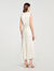 Satin maxi dress with rhinestones