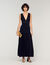 Ruffled knit maxi dress
