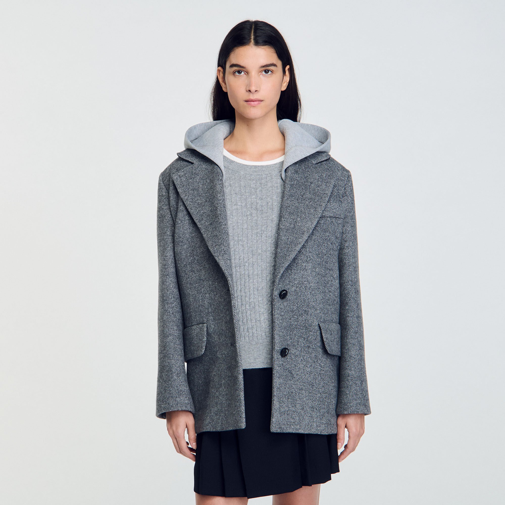 Jacket with removable hood