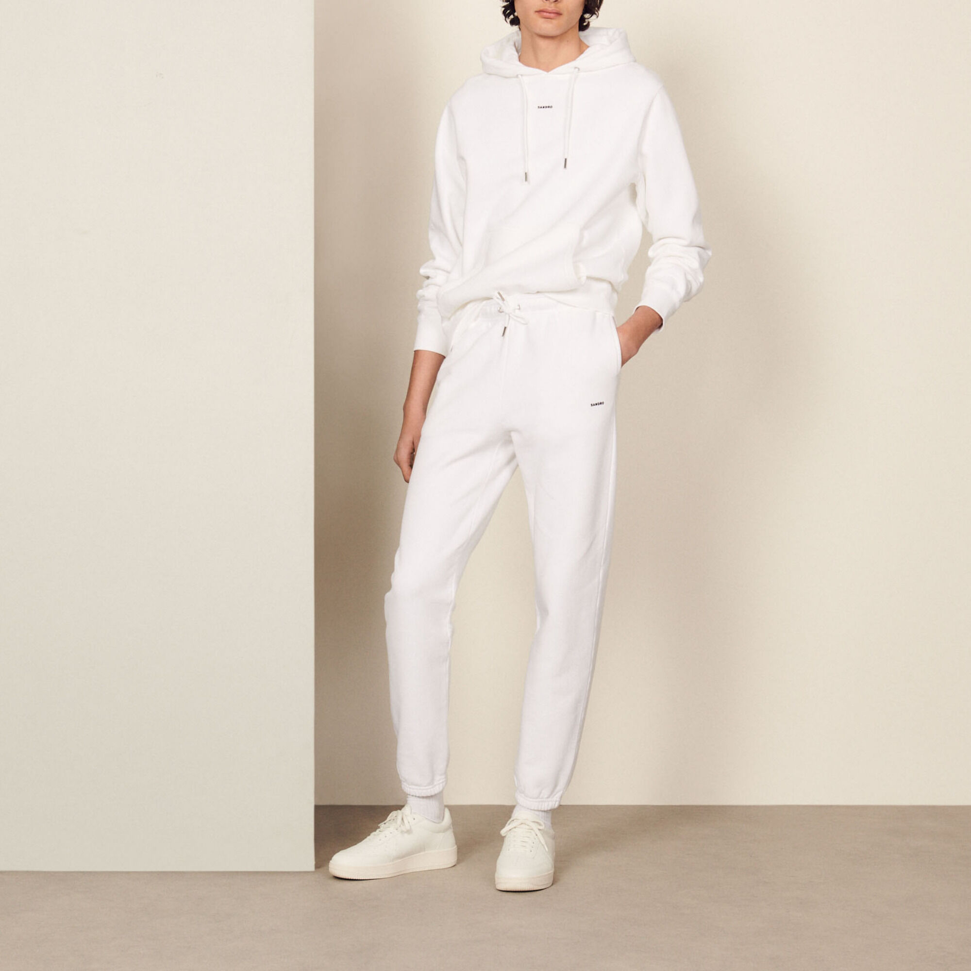 Embroidered fleece jogging bottoms