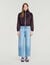 Cropped embroidered satin jacket