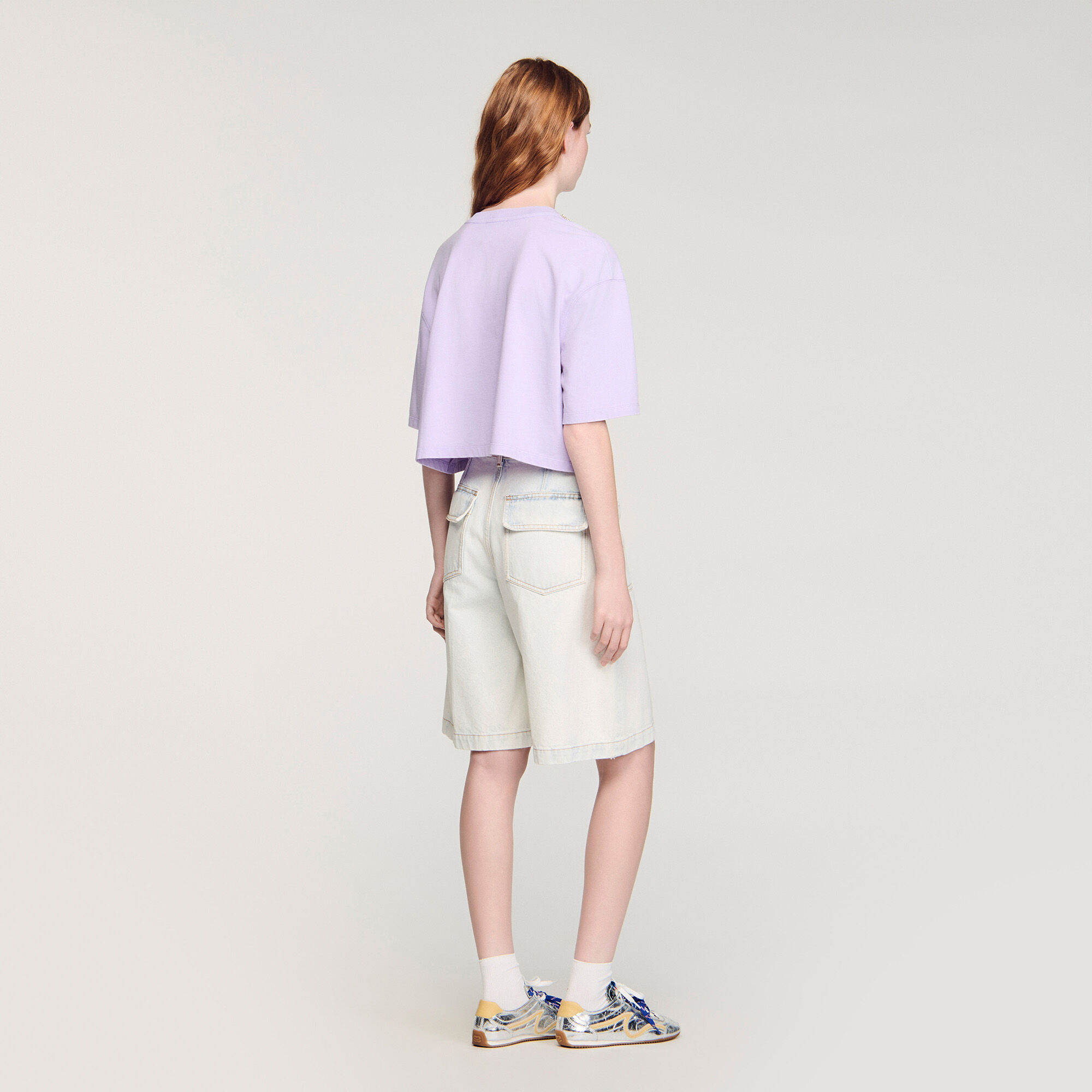 Rhinestone cropped T-shirt