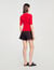 Short-sleeve ribbed jumper