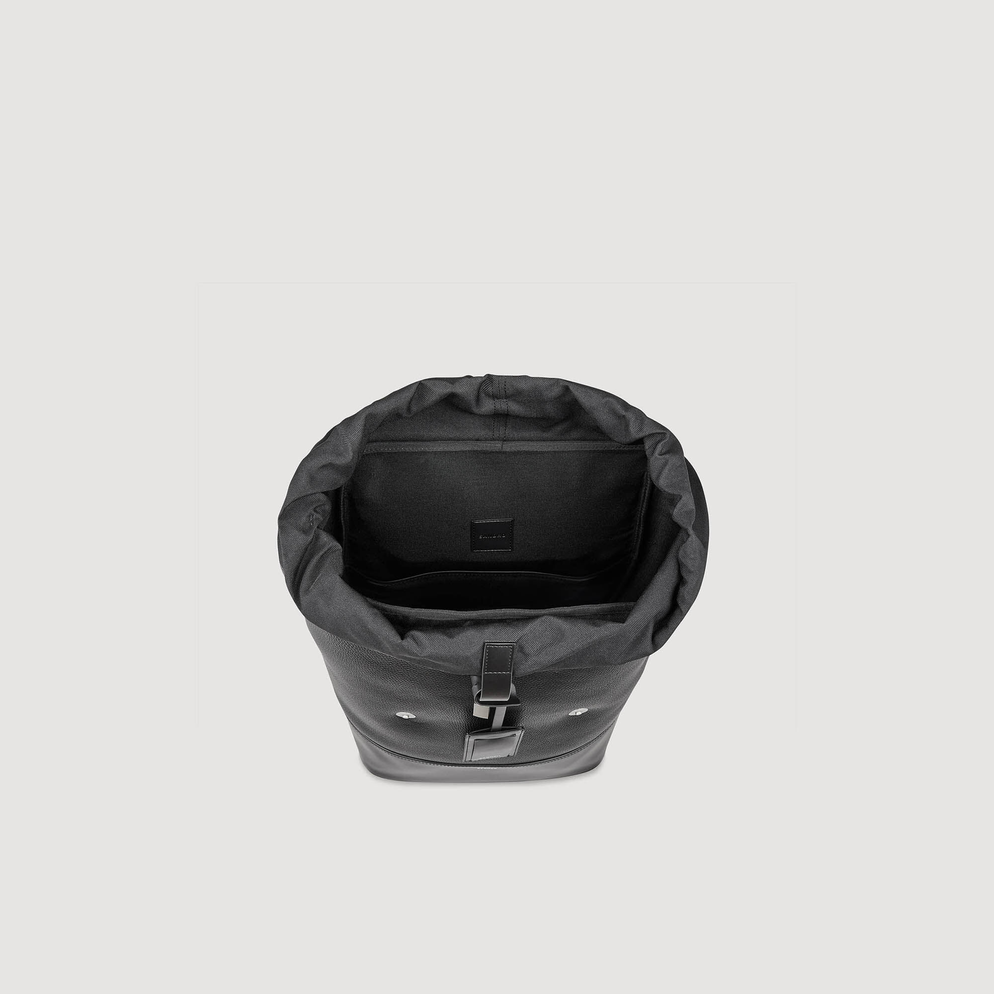 Canvas and leather backpack