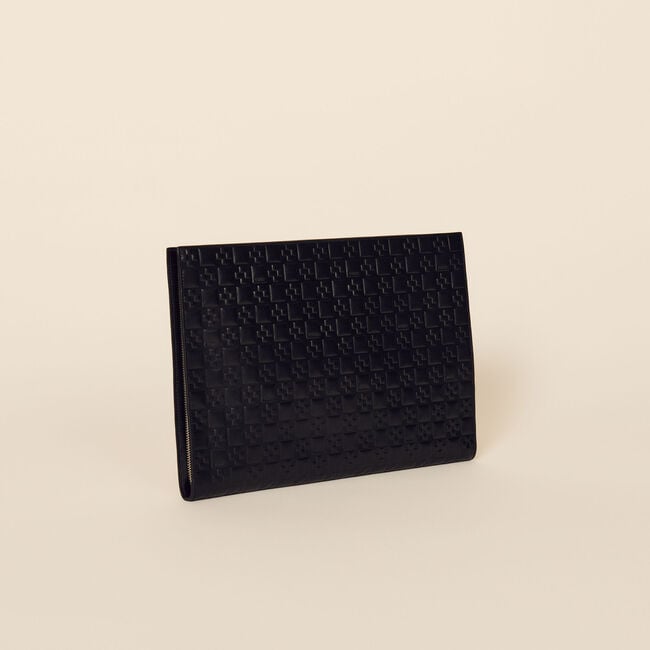 Embossed leather document case
