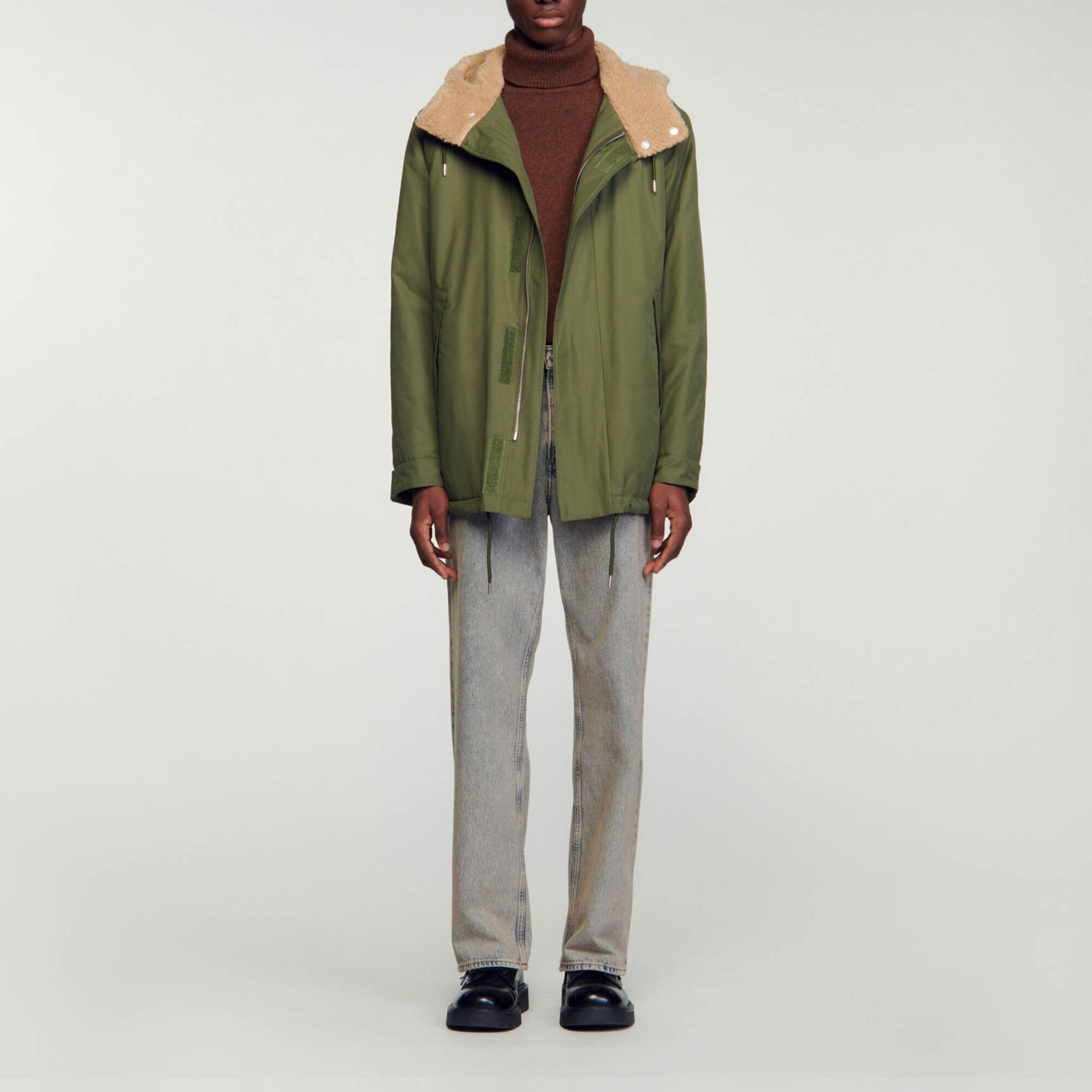 Green cotton parka on sale