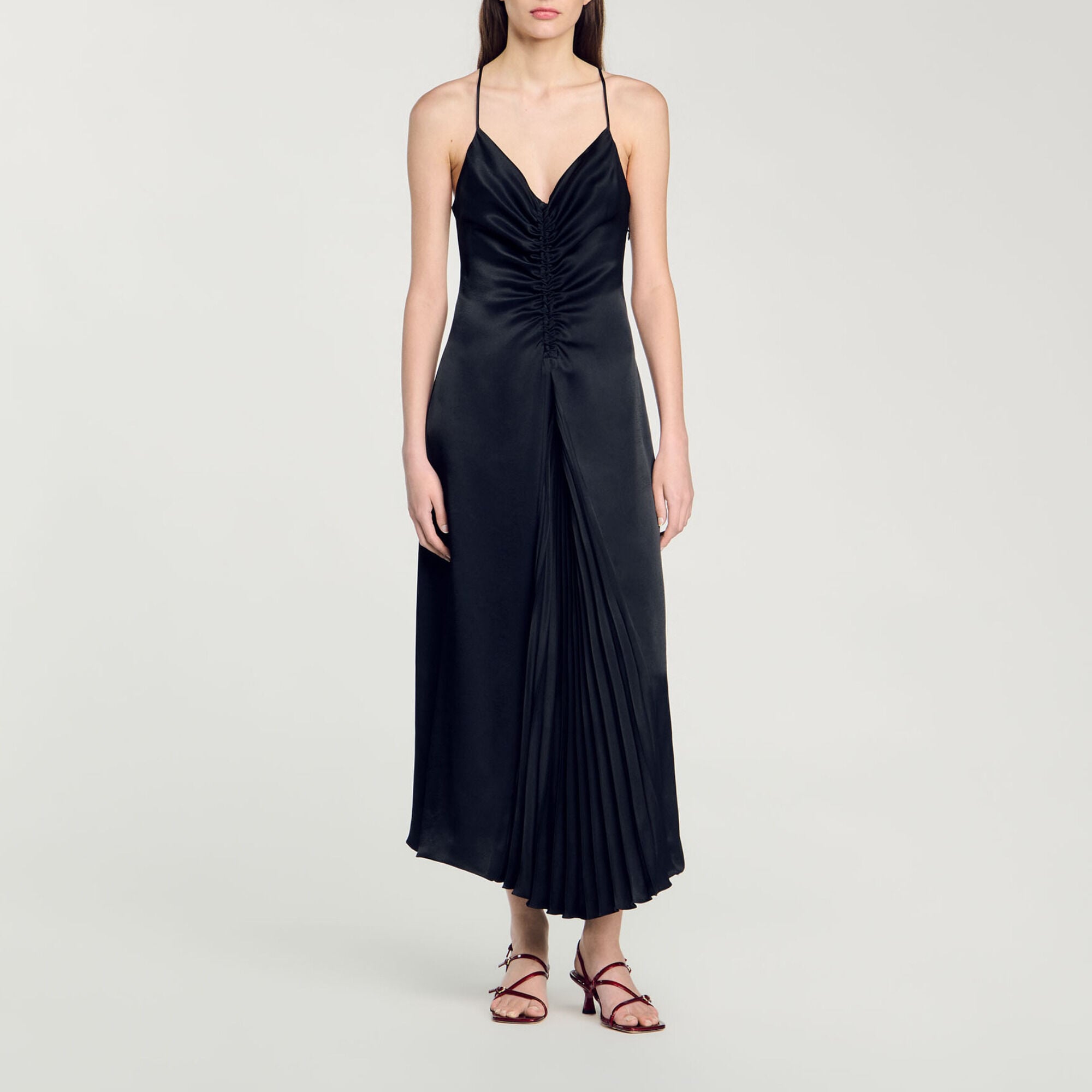 Long satin-effect dress - Women | Sandro