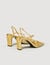 Embossed leather sandals