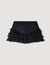 Ruffled skort with topstitching