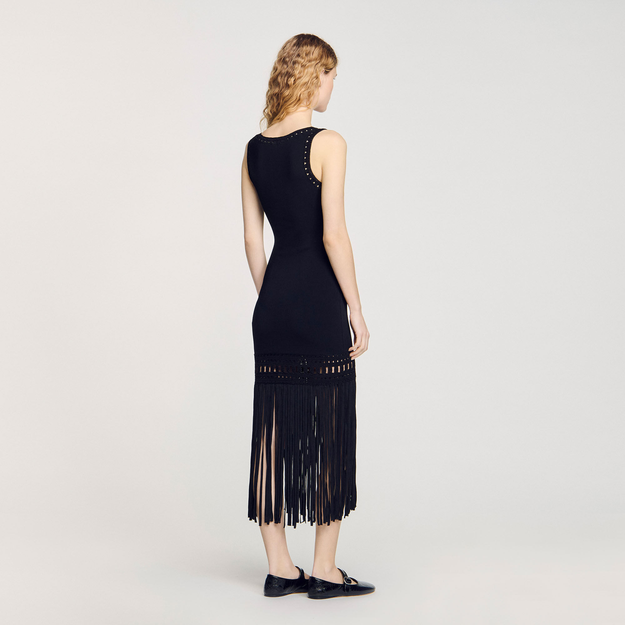 Fringed knit dress