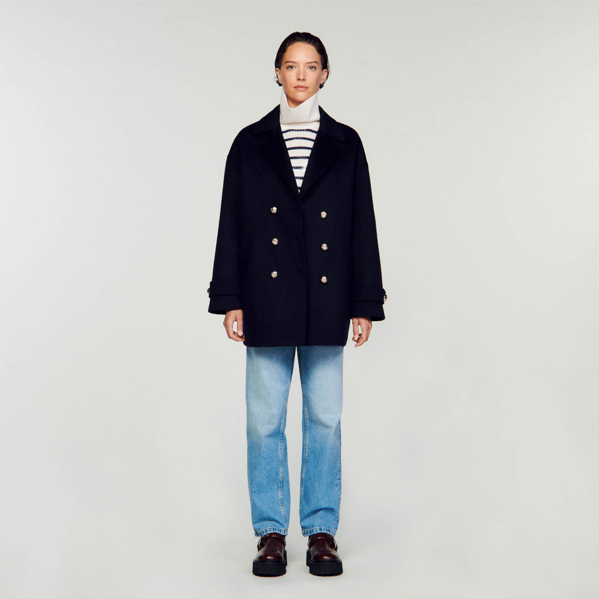Navy double breasted peacoat new arrivals