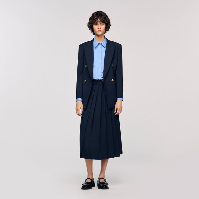 Long pleated skirt