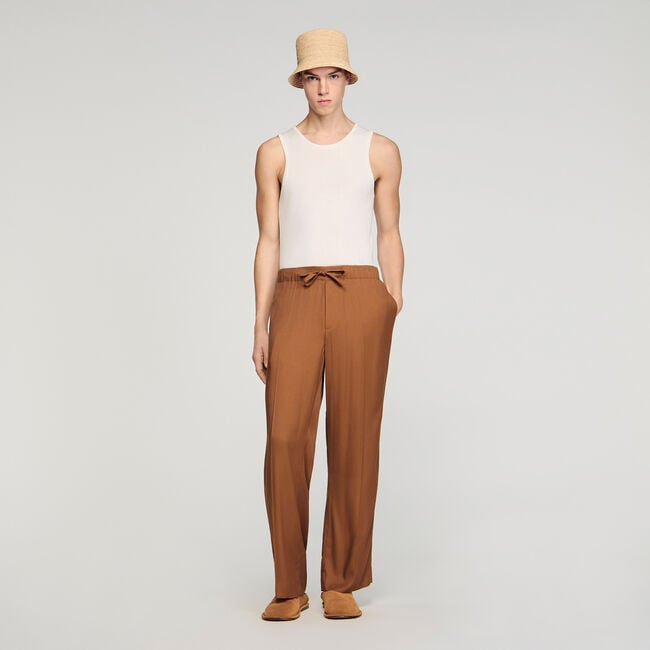 Drawstring flowing trousers