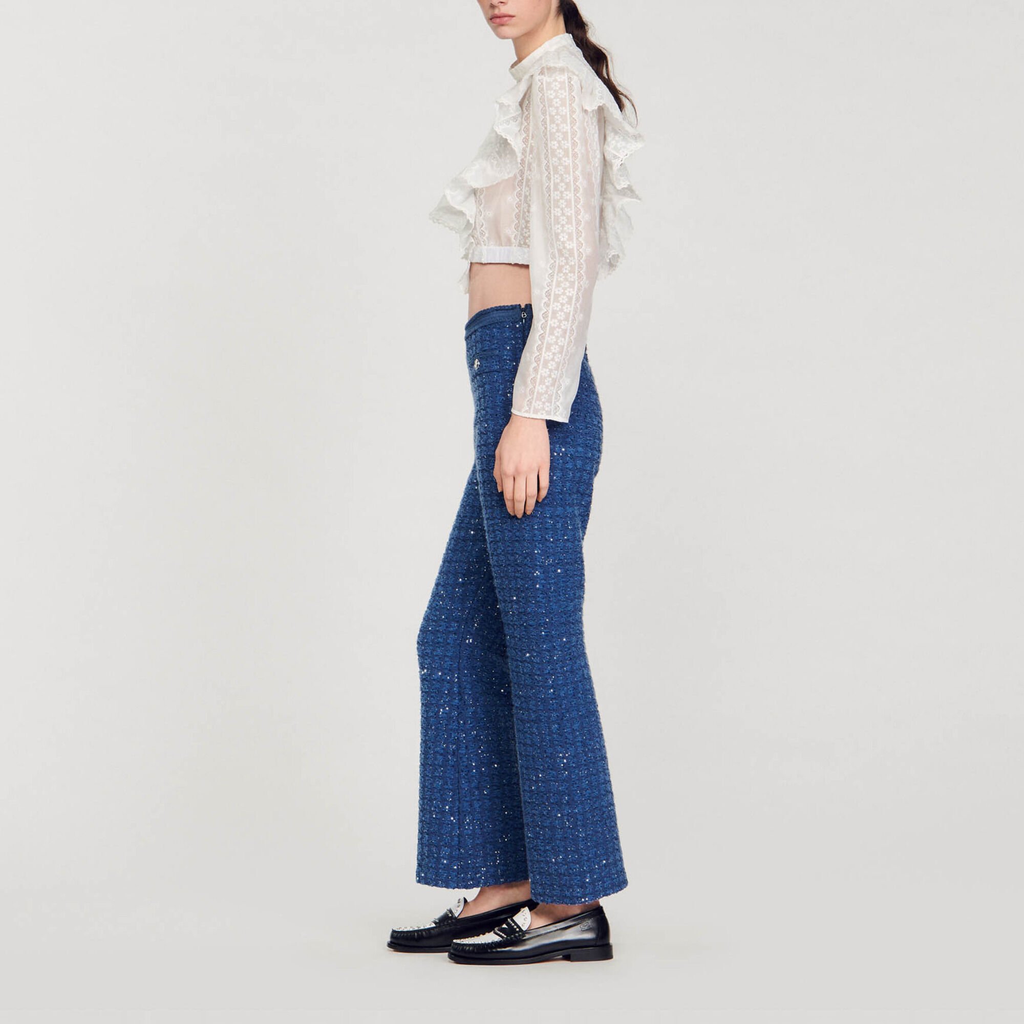 Decorative knit trousers